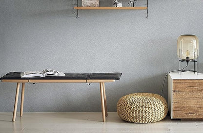 Safiyya 17.3 inch X 78.7 inch Peel and Stick Wallpaper Silver Grey Silk Wallpaper Textured Removable Wall Paper Embossed Self Adhesive Contact Paper for Walls Vinyl Rolls