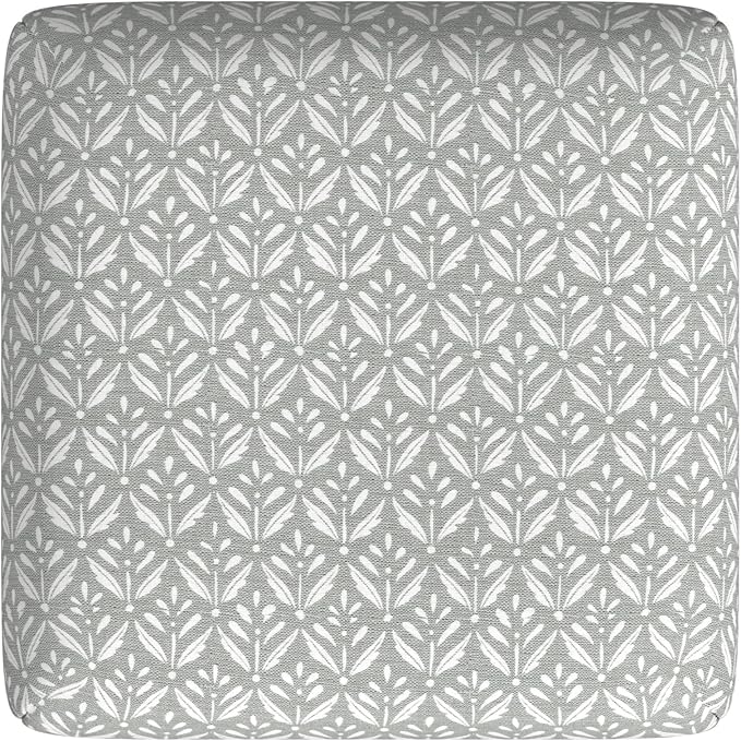 Homepop Home Decor | Modern 24-Inch Counter Stool | Backless Metal Frame Bar Stools Counter Height | Decorative Home Furniture, Light Gray Print