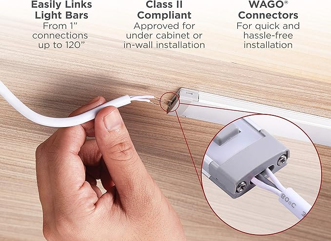 Pure Optics LED JUMP PUSH WIRE 25' Jumper Wire Spool for Under Cabinet Lighting, White