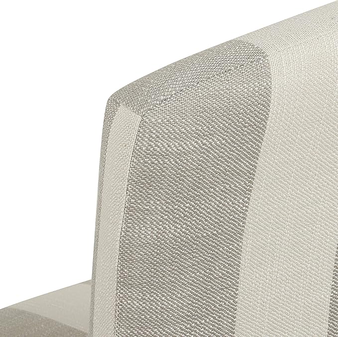 HomePop Parsons Classic Upholstered High Back Curved Top Barstool, 24-inch, Grey Stripe