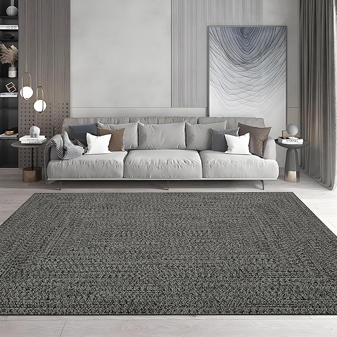 Printed Washable Rugs 4x6 Rug for Living Room Modern Area Rug for Bedroom Blue Geometric Non Slip Entryway Rug Soft Throw Rugs Stain Resistant Carpet for Nursery Dining Room 4'x6' Grey/Brown