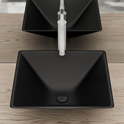 Swiss Madison Well Made Forever SM-VS310, Claire 15.5" Glass Vessel Sink, Black