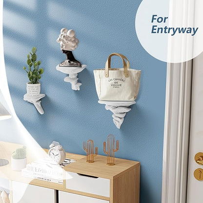 UITWMKTG 3 Pack Mushroom Shelves Floating Shelf Cottage Core Wall Decor Cute Hanging Shelf for Home Living Room Bedroom Kitchen Unique Wall Decor White