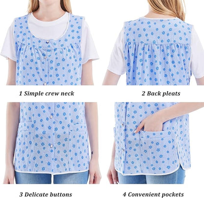 Nanxson Cobbler Aprons for Women with Pockets Smock Apron with Buttons for Cooking Chef Kitchen CF3152