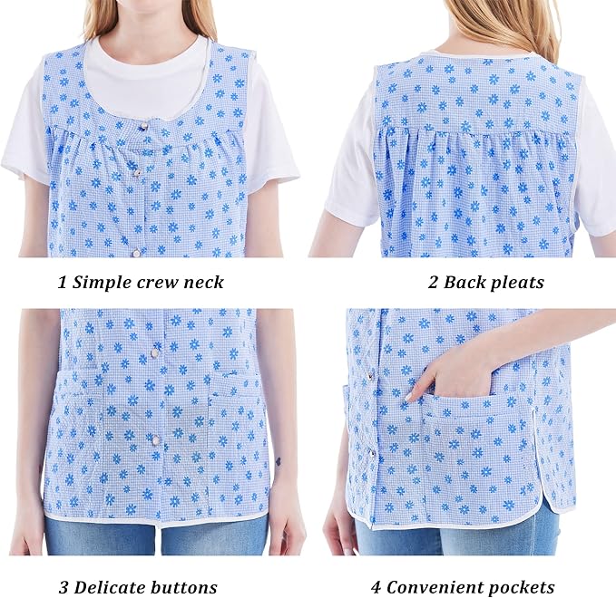 Nanxson Cobbler Aprons for Women with Pockets Smock Apron with Buttons for Cooking Chef Kitchen CF3152