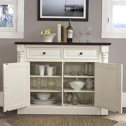 Crosley Furniture Shelby Traditional Sideboard Buffet Cabinet with Storage, White