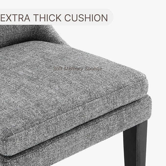 KISLOT Upholstered Dining Chairs Modern Sidechair Performance Fabric High Back Armlesschair for Diningroom Kitchen,Dark Grey,Set of 2(1 Box)