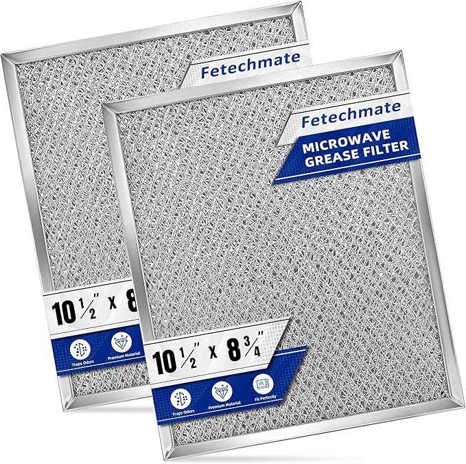 Range Hood Filter 97006931-10.5 x 8.75 INCH Range Filter fit Br-oan Nu-tone Range Hood S97006931 Aluminum Grease Filter Replace BP29, 88150, 99010121-2 PACK by Fetechmate