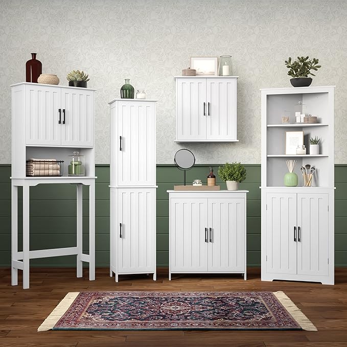 RiverRidge Monroe Cabinet with 2 Soft-Close Doors, Adjustable Shelves for Bathroom Storage - Conceal Clutter in Modern Style