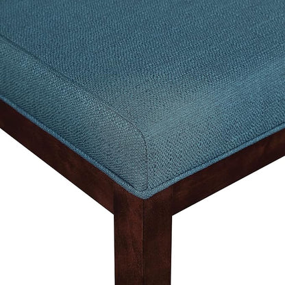 OSP Home Furnishings Dakota Upholstered Parsons Dining Chair with Espresso Finish Wood Legs, Azure Blue Fabric