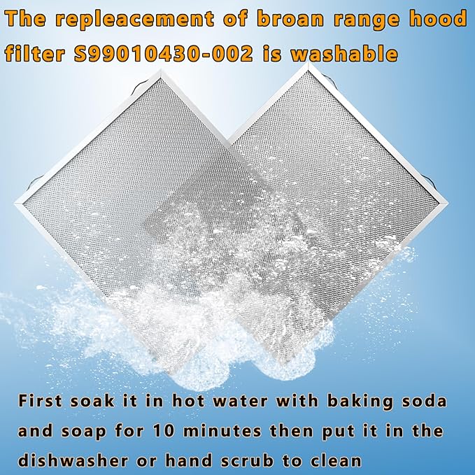 2Pack S99010430-002 Range Hood Grease Filter Replacement4512880 Size 13 7/8" X 15 3/4" X 3/8" Compatible With B-roan N-utone Ken-more Kitchen Exhaust Fan Filters