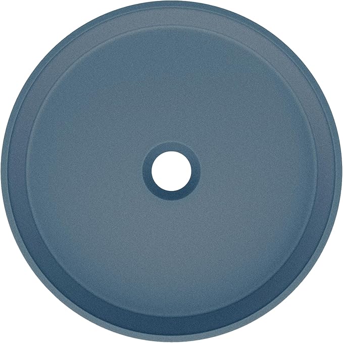 Swiss Madison Lisse 14.5" Concrete Round Vessel Sink in Matte Royal Blue