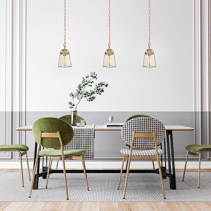 classy leaves Gold Pendant Lights, Modern Pendant Lighting Kitchen Island with Seeded Glass Shade, Hanging Light Fixtures for Foyer, Hallway, Entryway, Dark Gold Finish