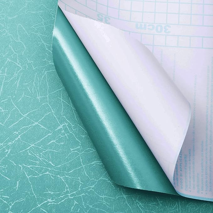 Safiyya Wallpaper Teal Silk Contact Paper Textured Wallpaper Peel and Stick Modern Removable Wall Paper Silk Decorative Self Adhesive Vinyl Rolls 118"x 17.3"