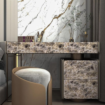 BAYYA 118x16inch Brown Marble Contact Paper Peel and Stick Wallpaper for Kitchen Cabinets Bathroom Granite Countertop Sticker Vinyl Film Self Adhesive Counter Top Covers Waterproof Furniture Stickers