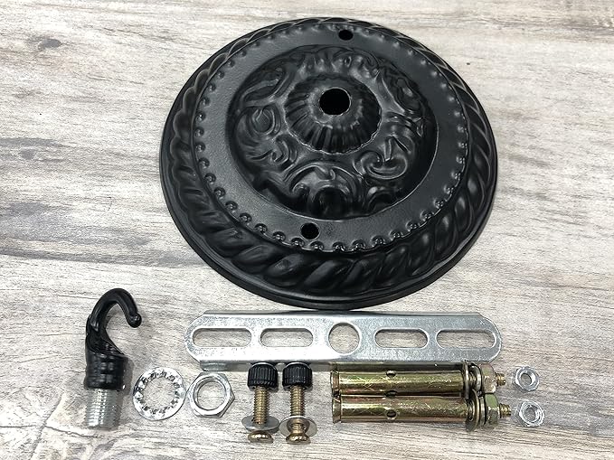 5 Inches Retro Style Steel Light Canopy Kit,Ceiling Light Fixture Canopy for Pendant Light,Matte Black