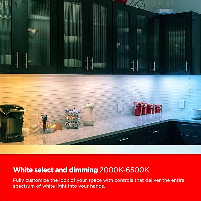 UltraPro 18 inch Plug-in Wi-Fi Under Cabinet Lights, Many White Settings from 2000K-6000K, Full Range Dimmable, Easy to Use Wi-Fi App, Programmable Schedule Under Cabinet Lighting, 65268