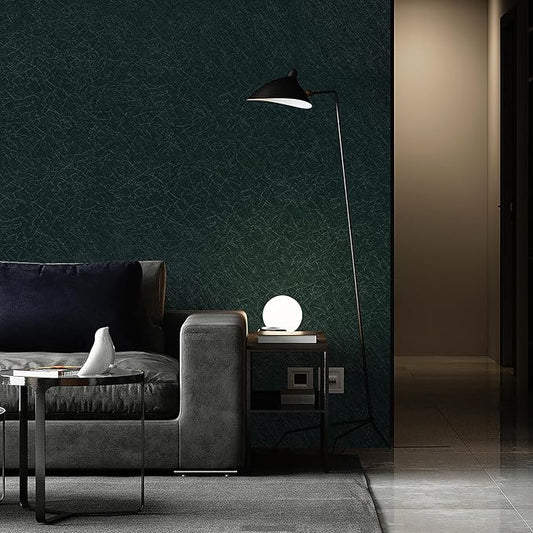 Safiyya Wallpaper Blackish Green Silk Peel and Stick Wallpaper Textured Green Contact Paper Removable Solid Color Self Adhesive Wall Paper Vinyl Rolls 118"x 17.3"