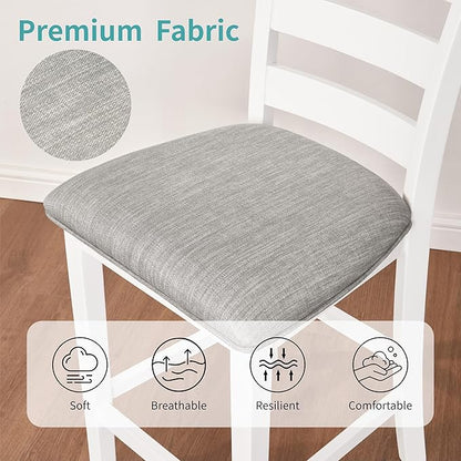 Bar Table Set with Charging Station & 3-Tier Storage, Space-Saving Dining Table Set for 2 with Upholstered Chairs, Small Kitchen Island for Apartment (36 Inch+White)