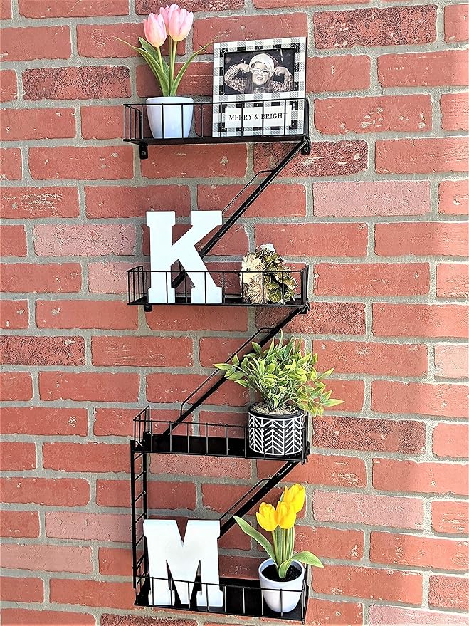 Beyond Basic Fire Escape Shelf - Versatile New York Inspired Modern Floating Hanging Wall Shelves Make a Great Action Figure or Planter Prepare to Receive Compliments for This Shelf