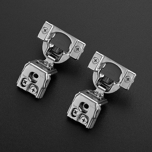 Ravinte 40 Pack 20 Pair 1-1/2 inch Overlay Cabinet Hinges Kitchen Soft Close Hidden Door Hinges for Kitchen Cabinet Stainless Steel Adjustable Satin Nickel Cupboard Hardware