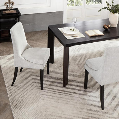 KISLOT Upholstered Dining Chairs Modern Sidechair Performance Fabric High Back Armlesschair for Diningroom Kitchen,Linen,Set of 4(2 Box)
