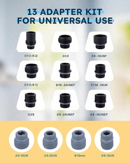 Stainless Steel Kitchen Faucet Head: ARCORA 3-Function Kitchen Faucet Head Replacement with 13 Adapters - Matte Black Pull Down Spray Head Compatible with Moen, Delta, American Standard Faucets
