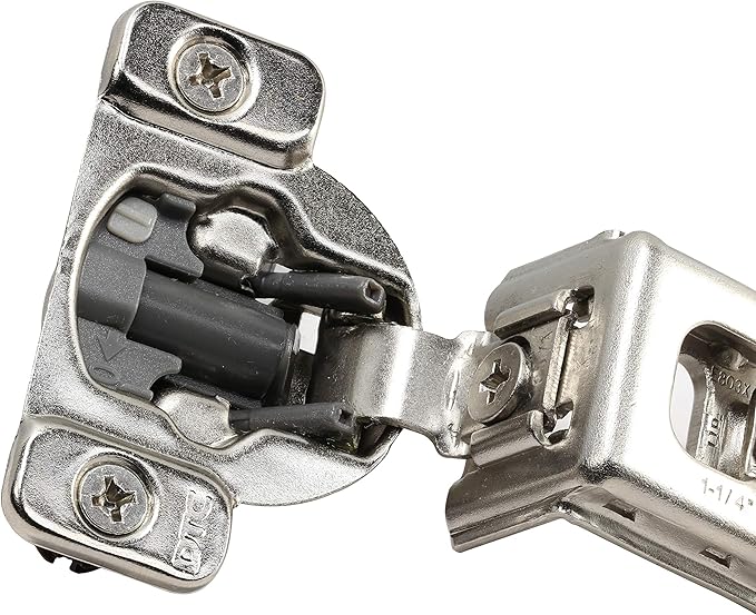 DTC 1-1/4" Overlay Soft Close 105 Degree 2 Cam Press in Face Frame Concealed Cabinet Hinge 6-Way Adjustable E8Q115NH (10 Pack)