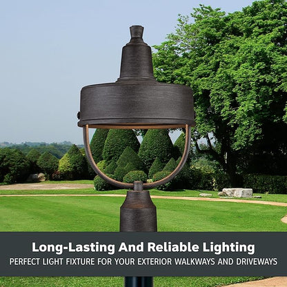 DESIGNERS FOUNTAIN 33146-WP Portland-DS Outdoor Post Lantern, Weathered Pewter