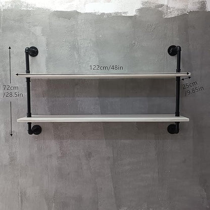 HDDFER Floating Shelves for Wall Bookshelf Industrial Pipe Shelving Shelves Natural Wood Planks 48 inch Rustic Wall Shelves Hanging Bookshelves Farmhouse Kitchen Shelving