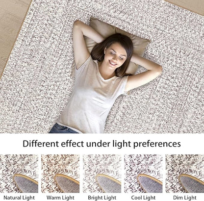 Printed Washable Rugs 4x6 Rug for Living Room Modern Geometric Rugs for Bedroom Farmhouse Non Slip Entryway Rug Soft Stain Resistant Carpet for Nursery Entrance Dining Room 4'x6' Beige/Grey