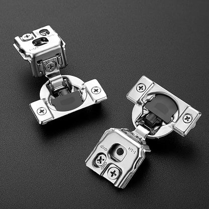 Ravinte 20 Pack 10 Pairs 1-1/4 inch Overlay Soft Close Hinges for Kitchen Cabinet Hinges Satin Nickel Hidden Hinges Stainless Steel Concealed Hinge self Closing