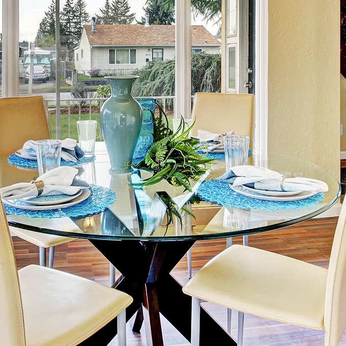 36" Inch Round Glass Table Top 3/8" Thick Pencil Polish Edge Tempered by Fab Glass and Mirror