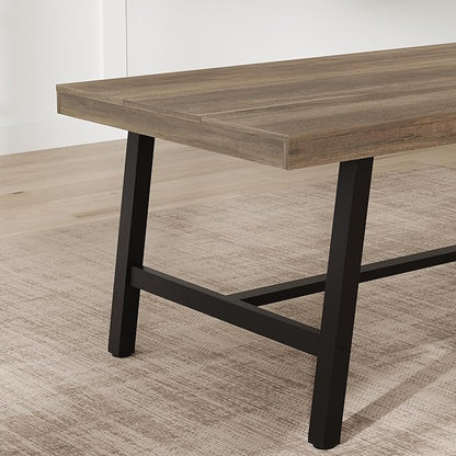 GarveeHome 63 Inch Small Space Dining Table for 4-6 People, Rectangular Kitchen Table for Apartment & Dining Room, Heavy Duty Metal Frame, Rustic Pear, Multipurpose Work Table