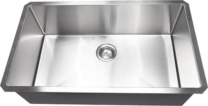 MSI Undermount Stainless Steel 32 in. x 19 in. Single Bowl Handcrafted Kitchen Sink, Strainer, and Grid