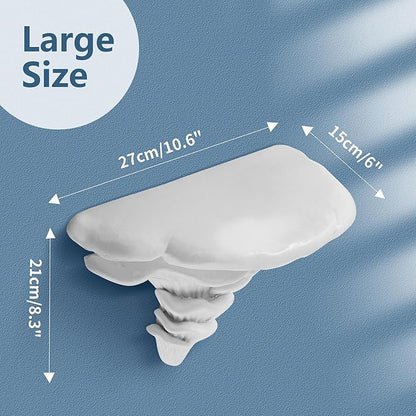 UITWMKTG 1 Pack Large Mushroom Shelves Floating Shelf Cottage Core Wall Decor Cute Hanging Shelf for Home Living Room Bedroom Kitchen Unique Wall Decor White