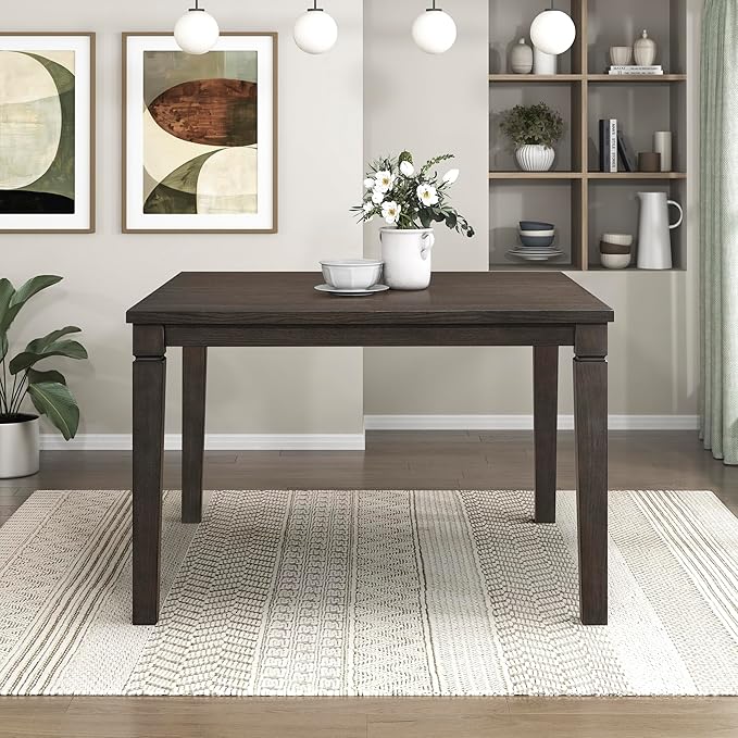 Lexicon Modern Counter Height Dining Table, Expandable Wooden Kitchen Table with Removable Leaf, Space Saving, Seats for 4-6 People, for Home, Dining Room, 36 Inch-54 Inch, Dark Espresso