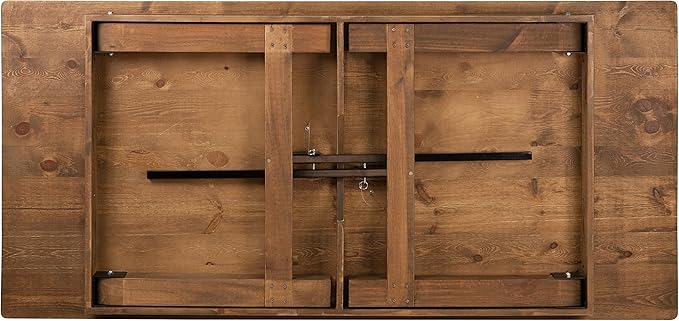 Flash Furniture Hercules Series 7' x 40" Rustic Solid Pine Folding Dining Table, Rectangular Antique Farmhouse Dining and Event Extension Table