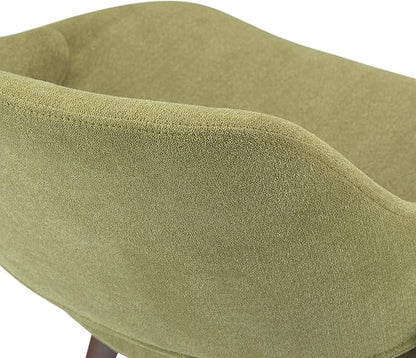 SIMPLIHOME Malden Dining Chairs - Upholstered Bentwood Frame and Woven Fabric Kitchen Chair in Acid Green, Modern Dining Room Seating with Curved Contoured Back, Walnut Veneer Legs and Padded Seat
