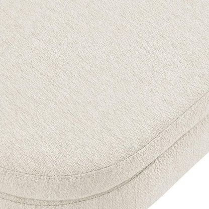 Modern Ottoman Bench with Storage - Versatile Bedside Pouf, Footstool, Toy Storage Ottoman for Bedroom, Living Room, Hallway Entryway, Multi-Use Furniture,Beige-Linen