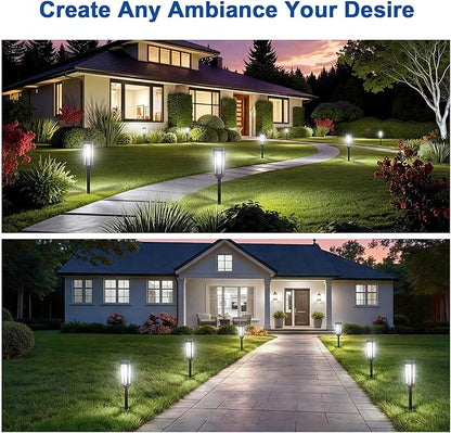Solar Pathway Lights Outdoor,12 Pack Cool Garden Lights Solar Powered Waterproof IP65,Auto On/Off Outdoor Light for Lawn Patio Walkway Driveway Decor Landscape Lighting