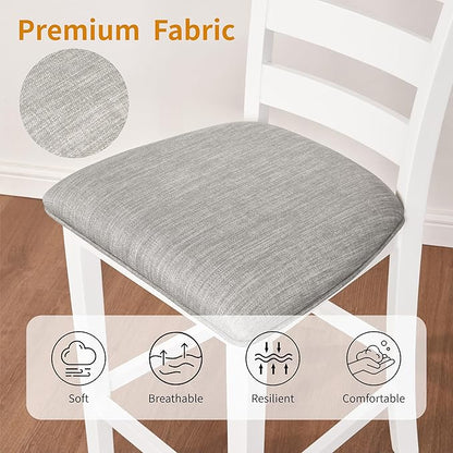 Bar Table Set with Charging Station & 3-Tier Storage, Space-Saving Dining Table Set for 2 with Upholstered Chairs, Small Kitchen Island for Apartment (30 Inch+Off White)