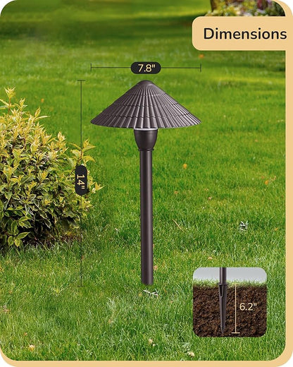 EDISHINE 5CCT Low Voltage Landscape Lights, 12 Pack 2700K-5000K LED Landscape Path Lights, 12V AC/DC 3W 160LM Die-Cast Aluminum Waterproof Outdoor Pathway Lighting for Sidewalk Garden Yard, ETL Listed