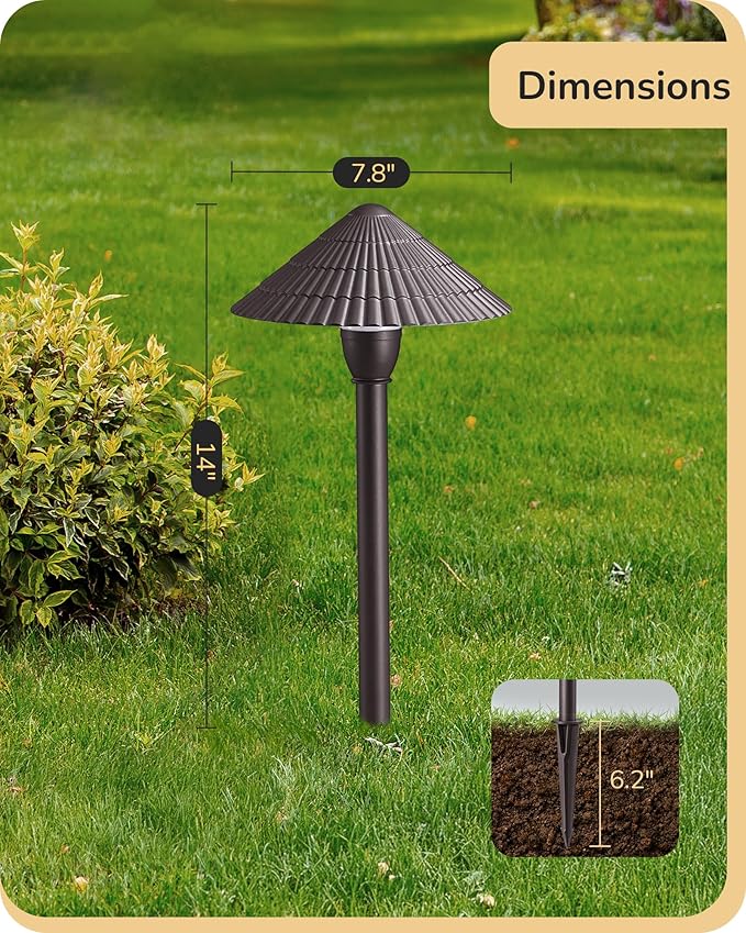 EDISHINE 5CCT Low Voltage Pathway Lights Wired, 8 Pack 2700K-5000K LED Landscape Lighting, 12V AC/DC 3W 160LM Die-Cast Aluminum Waterproof Outdoor Landscape Path Lights for Sidewalk Garden Yard