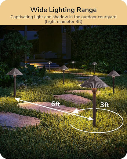 EDISHINE 5CCT Low Voltage Landscape Lights, 12 Pack 2700K-5000K LED Landscape Path Lights, 12V AC/DC 3W 160LM Die-Cast Aluminum Waterproof Outdoor Pathway Lighting for Sidewalk Garden Yard, ETL Listed