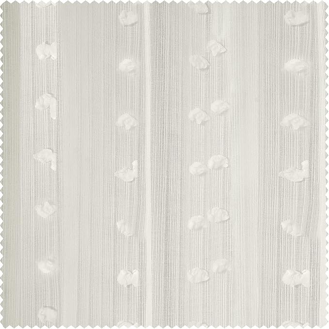 HPD Half Price Drapes Patterned Faux Linen Sheer Curtains for Living Room 50 X 120 (1 Panel), Rod Pocket Window Curtains for Bedroom, Strasbourg Dot