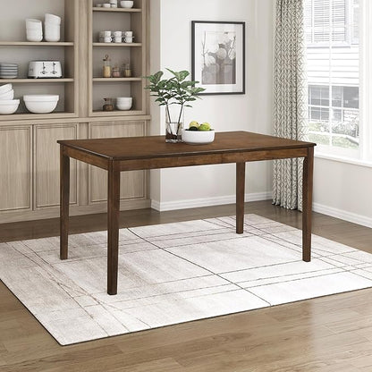 Lexicon 55.5" Dining Table for 4, Modern Rectangular Dining Room Table, Wood Dining Table, Modern Wood Table with Solid Wood Leg for Kitchen/Dining/Living Room, Easy Assembly, Chestnut