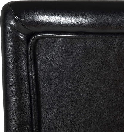HomePop Home Decor Classic Counter Height Bar Stool, Set of 1, Faux Leather Upholstered 24 Inch Bar Stool, Decorative Home Furniture, Black
