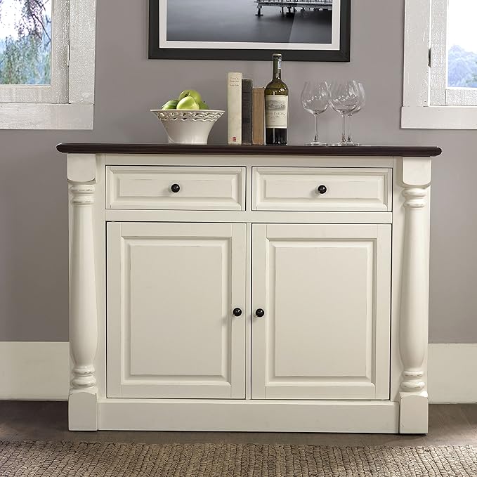 Crosley Furniture Shelby Traditional Sideboard Buffet Cabinet with Storage, White