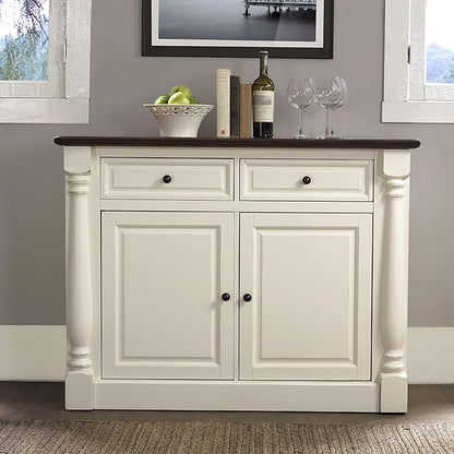 Crosley Furniture Shelby Traditional Sideboard Buffet Cabinet with Storage, White